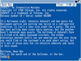 Title screen of Suspect on the Commodore Amiga.