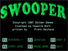 Title screen of Swooper on the Commodore Amiga.
