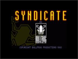 Title screen of Syndicate on the Commodore Amiga.