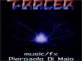 Title screen of T-racer on the Commodore Amiga.