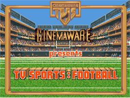 Title screen of TV Sports Football on the Commodore Amiga.
