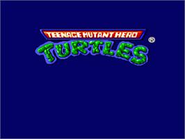 Title screen of Teenage Mutant Hero Turtles on the Commodore Amiga.