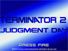 Title screen of Terminator 2 - Judgment Day on the Commodore Amiga.