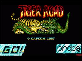 Title screen of Tiger Road on the Commodore Amiga.