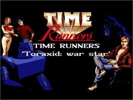 Title screen of Time Runners 14 - Toraxid - War Star on the Commodore Amiga.