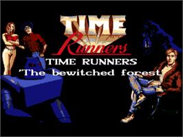 Title screen of Time Runners 6 - The Bewitched Forest on the Commodore Amiga.