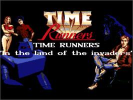 Title screen of Time Runners 7 - In The Land Of The Invaders on the Commodore Amiga.