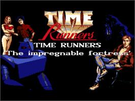 Title screen of Time Runners 8 - The Impregnable Fortress on the Commodore Amiga.