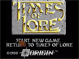 Title screen of Times Of Lore on the Commodore Amiga.