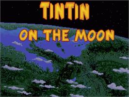 Title screen of Tintin on the Moon on the Commodore Amiga.