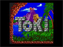 Title screen of Toki: Going Ape Spit on the Commodore Amiga.