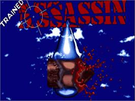 Title screen of Trained Assassin on the Commodore Amiga.