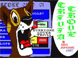 Title screen of Trivia Trove on the Commodore Amiga.