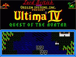 Title screen of Ultima IV: Quest of the Avatar on the Commodore Amiga.
