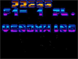 Title screen of Venom Wing on the Commodore Amiga.