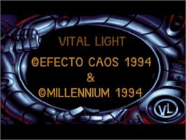 Title screen of Vital Light on the Commodore Amiga.
