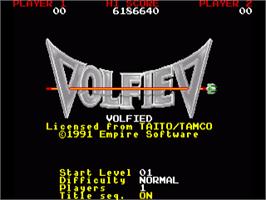 Title screen of Volfied on the Commodore Amiga.