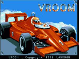 Title screen of Vroom on the Commodore Amiga.
