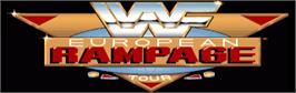 Title screen of WWF European Rampage Tour on the Commodore Amiga.