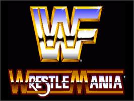 Title screen of WWF Wrestlemania on the Commodore Amiga.
