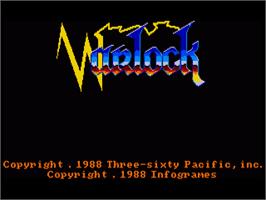 Title screen of Warlock: The Avenger on the Commodore Amiga.