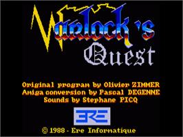 Title screen of Warlock's Quest on the Commodore Amiga.