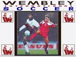 Title screen of Wembley International Soccer on the Commodore Amiga.