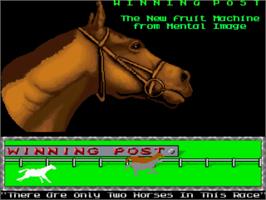 Title screen of Winning Post on the Commodore Amiga.