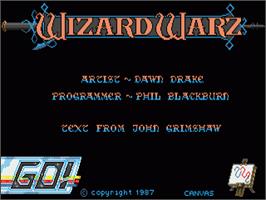 Title screen of Wizard Warz on the Commodore Amiga.