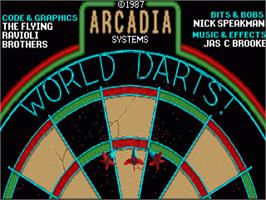 Title screen of World Darts on the Commodore Amiga.