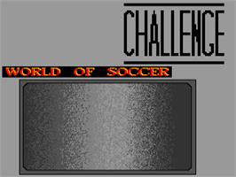 Title screen of World Of Soccer on the Commodore Amiga.