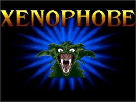 Title screen of Xenophobe on the Commodore Amiga.