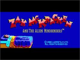 Title screen of Zak McKracken and the Alien Mindbenders on the Commodore Amiga.