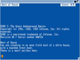 Title screen of Zork I: The Great Underground Empire on the Commodore Amiga.