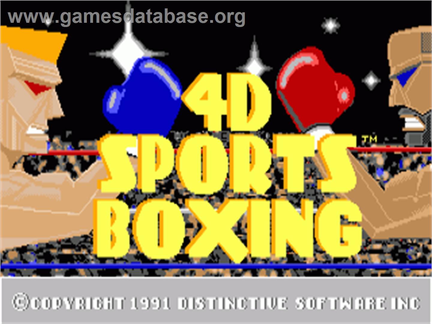 4d Sports Boxing - Commodore Amiga - Artwork - Title Screen