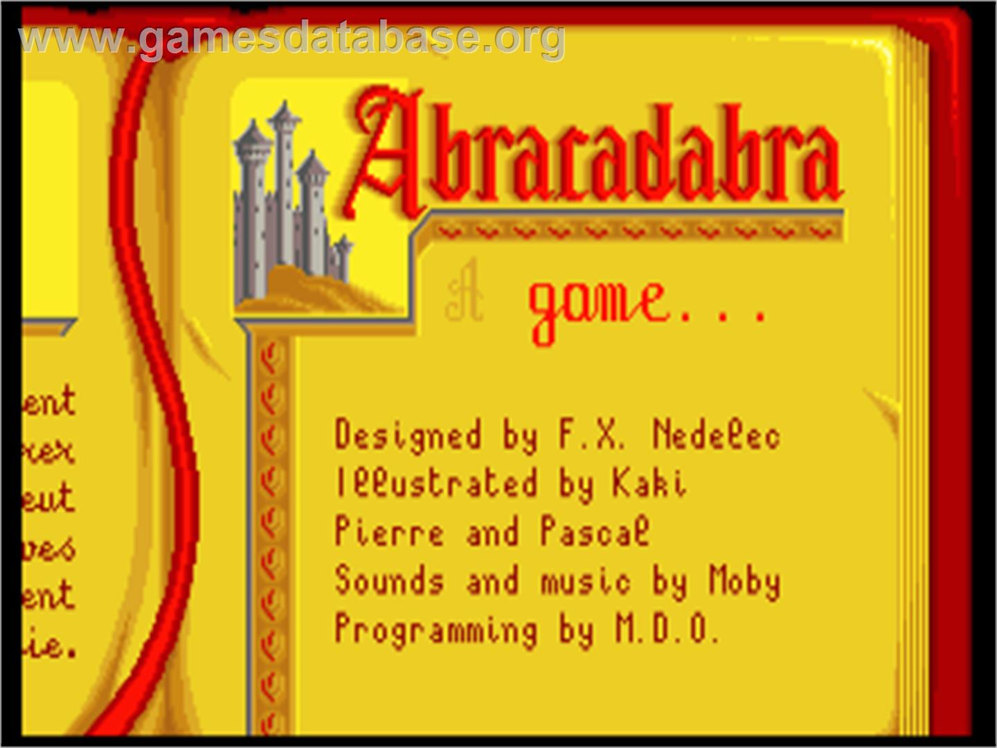 Abracadabra - Commodore Amiga - Artwork - Title Screen