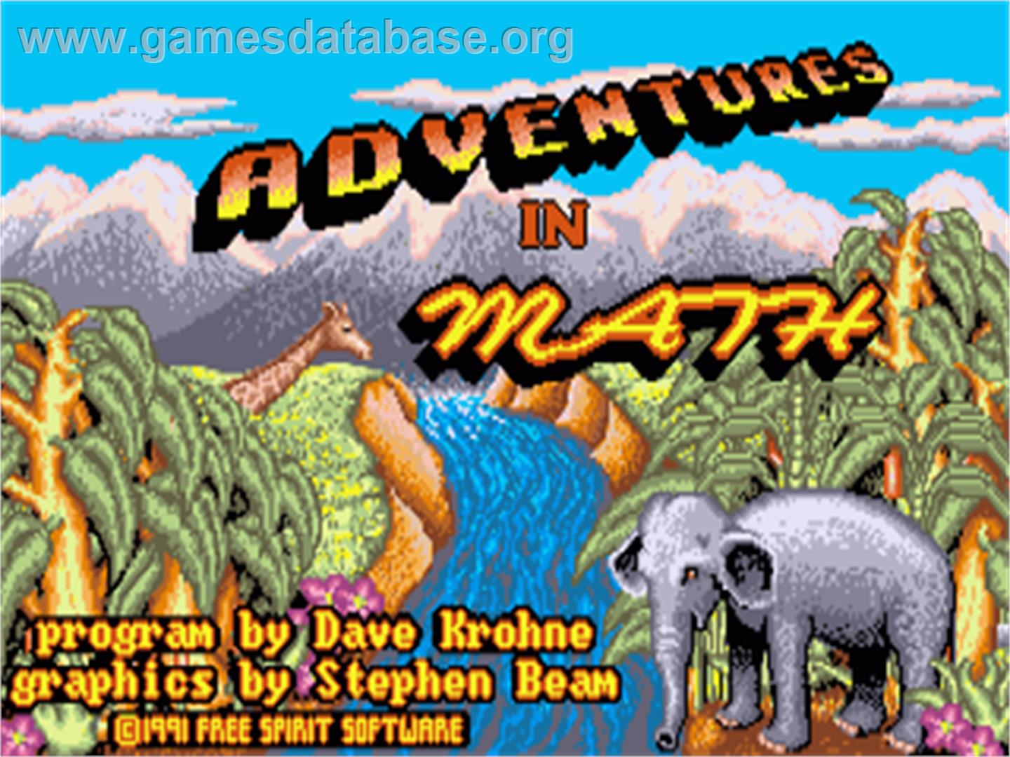 Adventures In Math - Commodore Amiga - Artwork - Title Screen