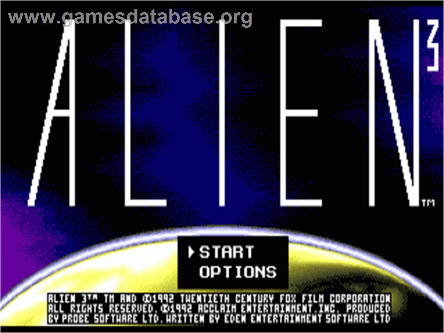 Alien 3 - Commodore Amiga - Artwork - Title Screen