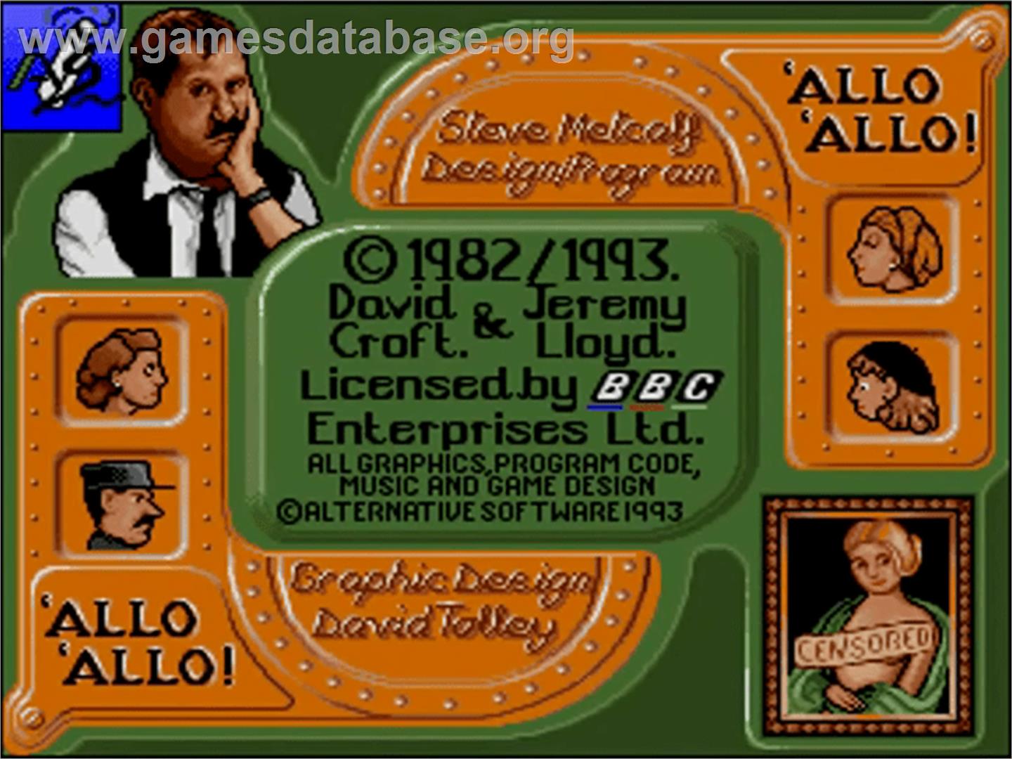 Allo' Allo - Commodore Amiga - Artwork - Title Screen