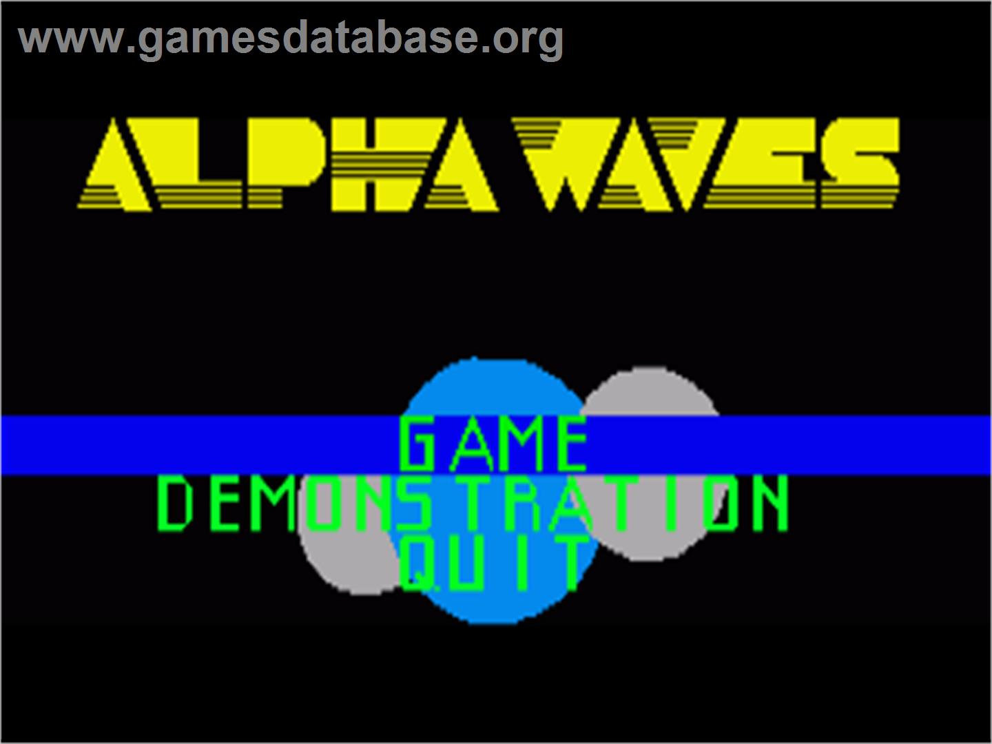 Alpha Waves - Commodore Amiga - Artwork - Title Screen