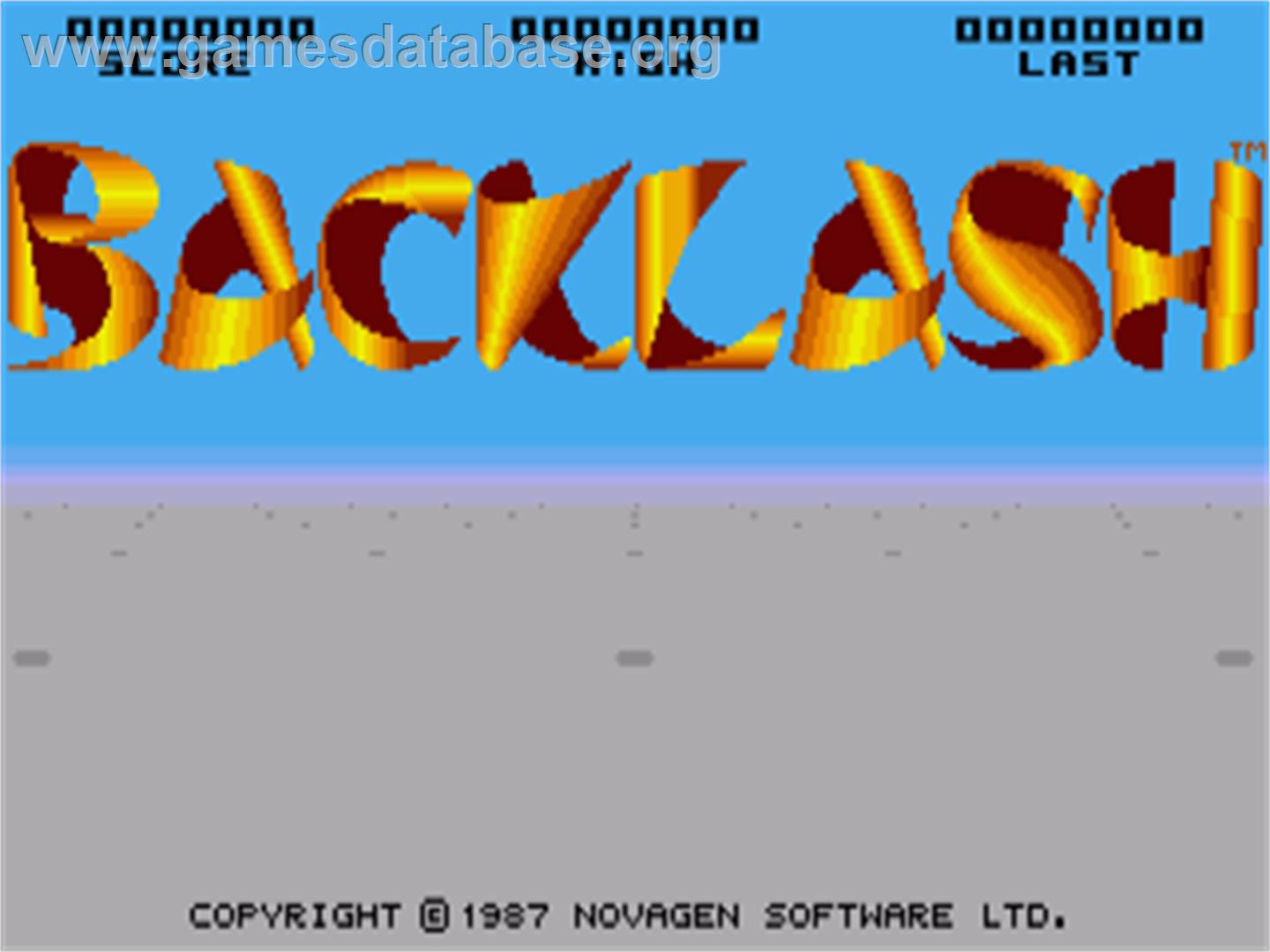 Backlash - Commodore Amiga - Artwork - Title Screen