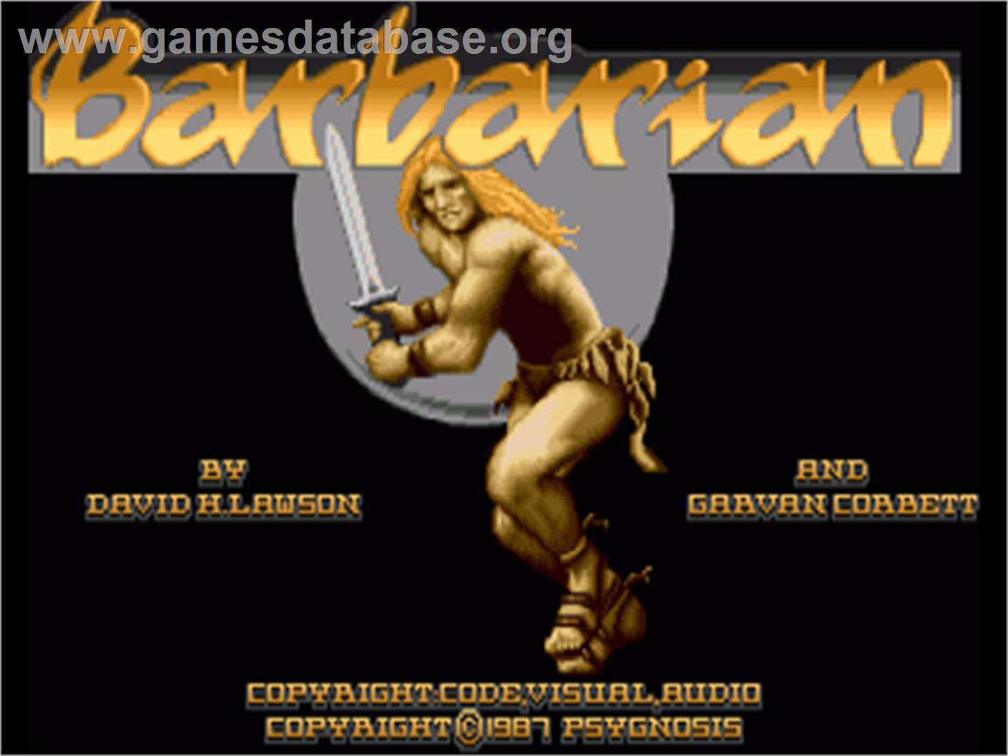 Barbarian: The Ultimate Warrior - Commodore Amiga - Artwork - Title Screen