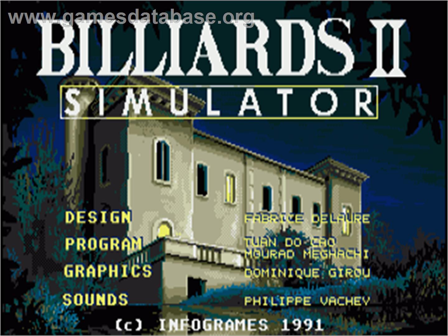 Billiards 2 Simulator - Commodore Amiga - Artwork - Title Screen