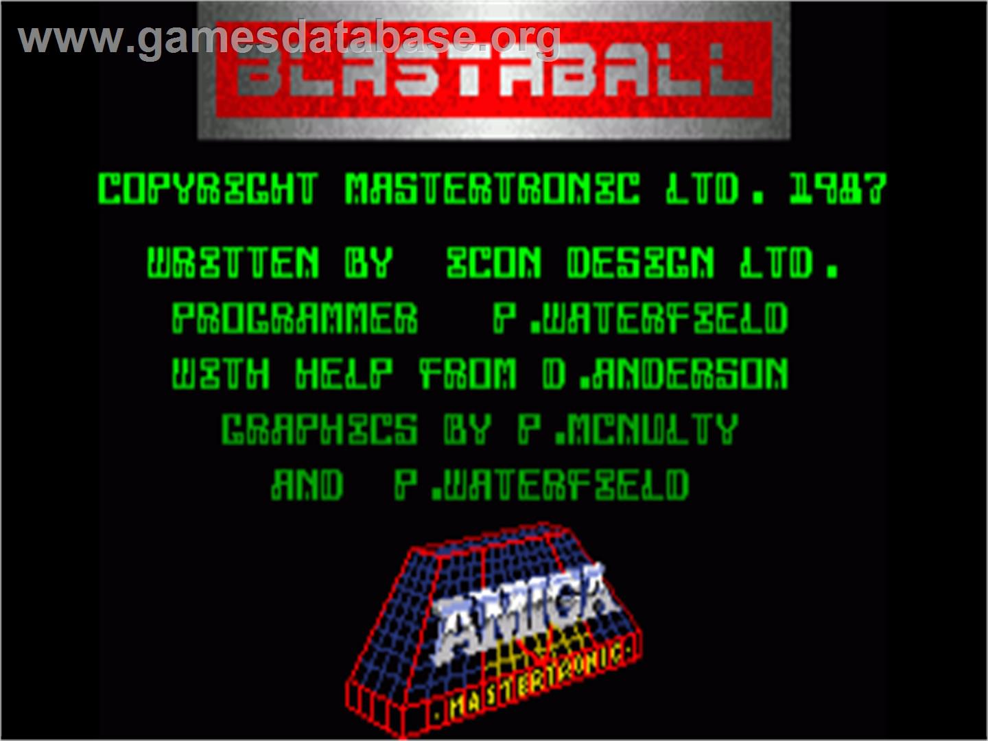 Blastaball - Commodore Amiga - Artwork - Title Screen
