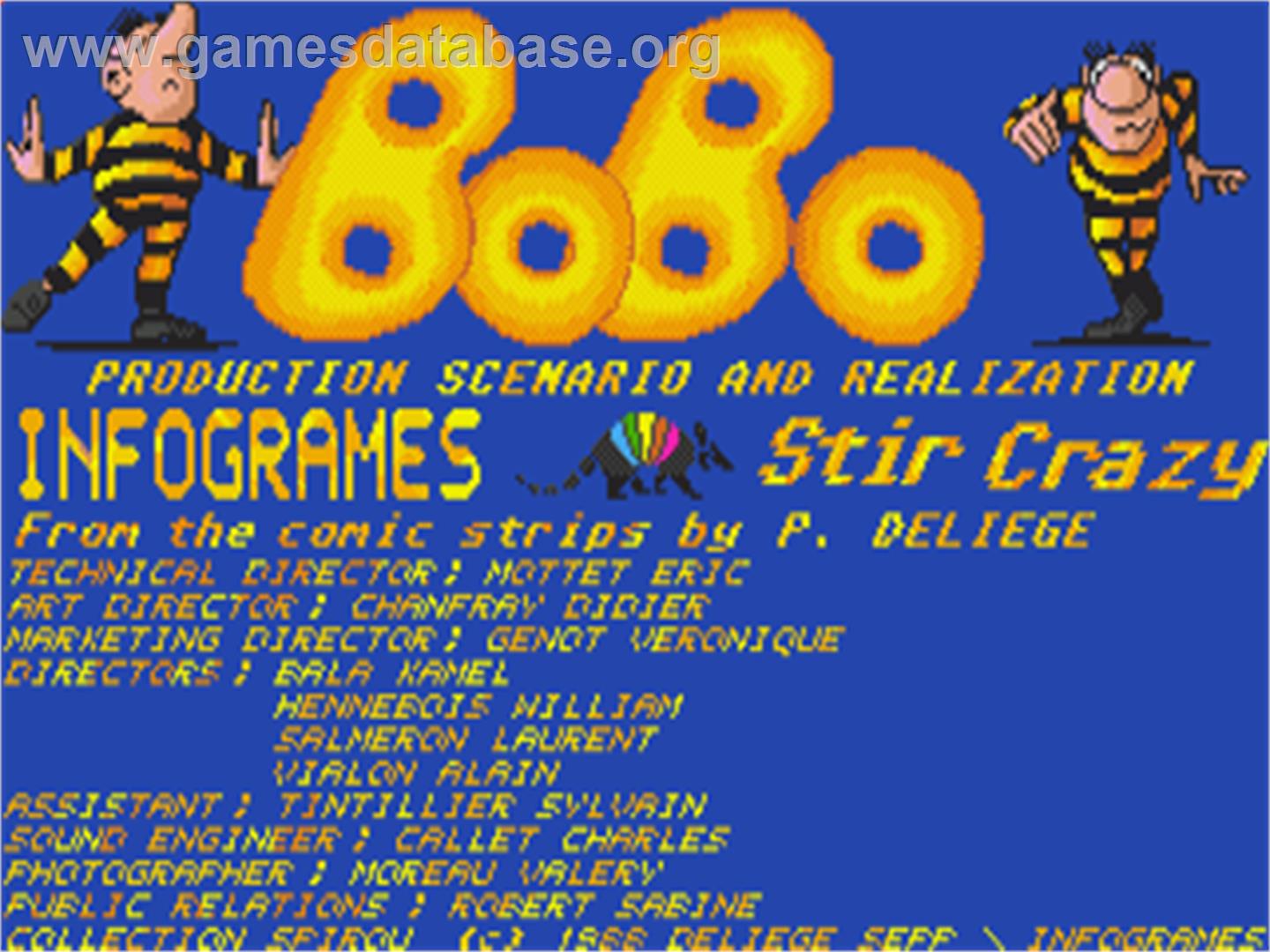 BoBo - Commodore Amiga - Artwork - Title Screen