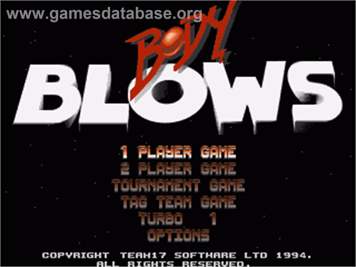 Body Blows - Commodore Amiga - Artwork - Title Screen