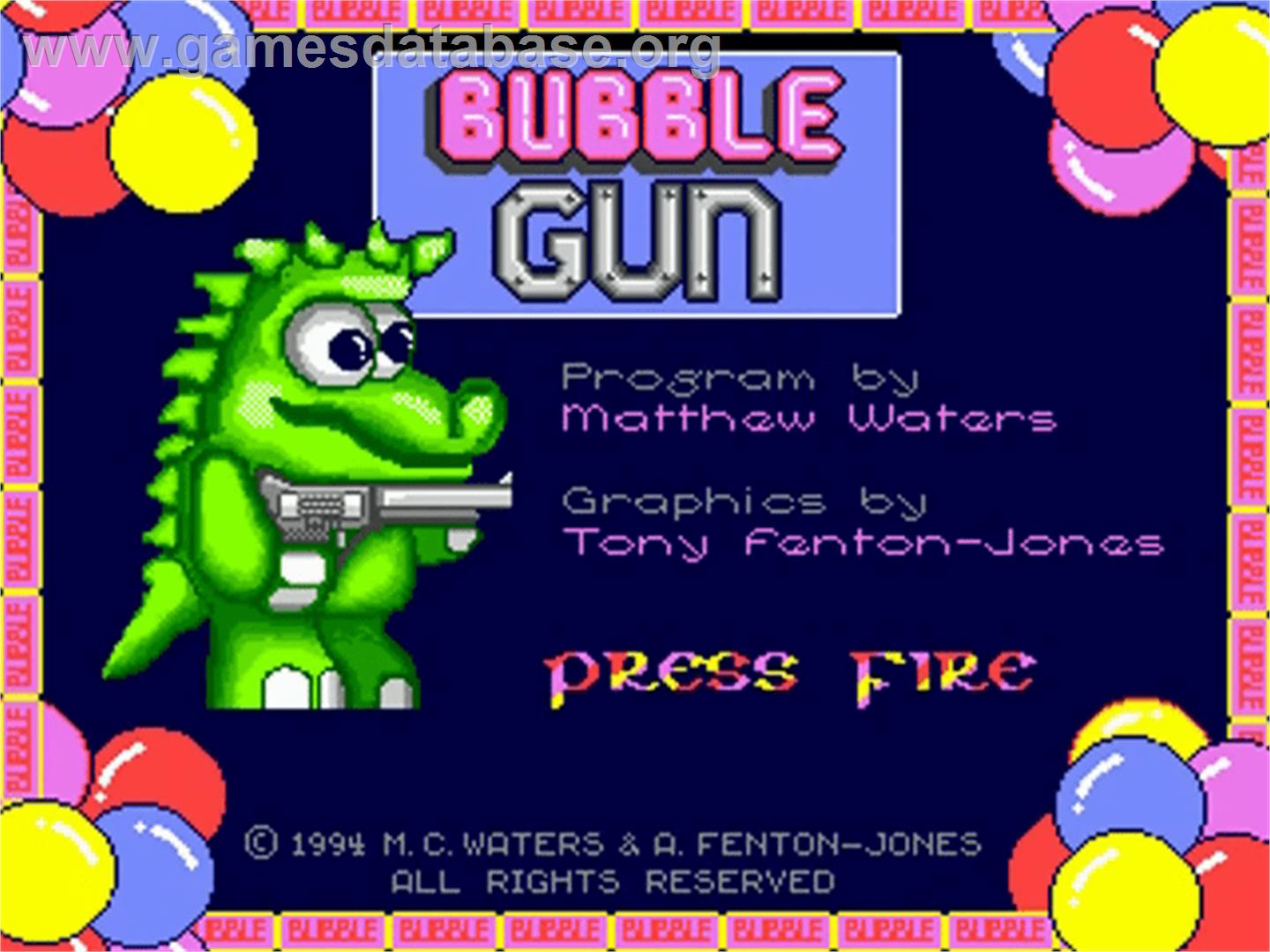 Bubble Gun - Commodore Amiga - Artwork - Title Screen