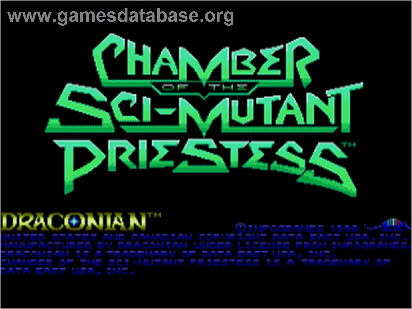 Chamber of the Sci-Mutant Priestess - Commodore Amiga - Artwork - Title Screen