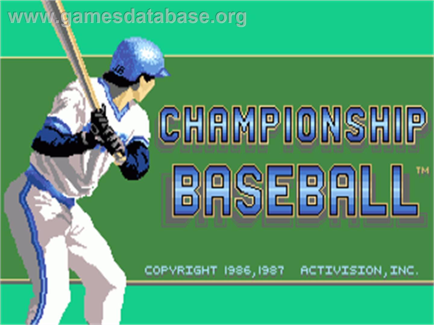Championship Baseball - Commodore Amiga - Artwork - Title Screen