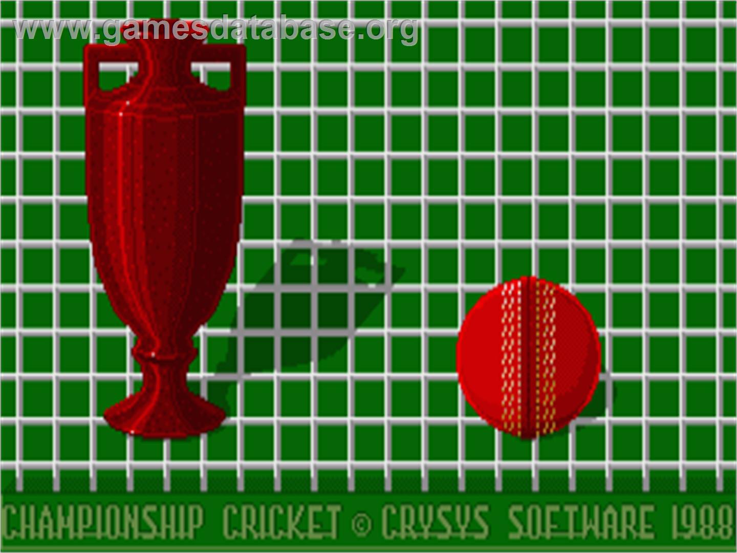 Championship Cricket - Commodore Amiga - Artwork - Title Screen
